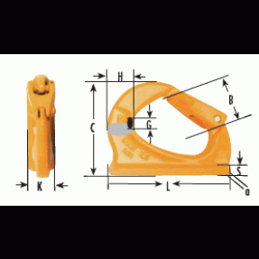 Technical specs reference drawing - *Design Factor 5:1 proof tested and certified **Welding plate on UKN-0.75, UKN-2, and UKN-1 is slightly curved.  For welding use Electrode AWS A 5.1 E 7018