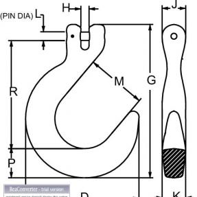Clevlok Foundry Hook Specifications
